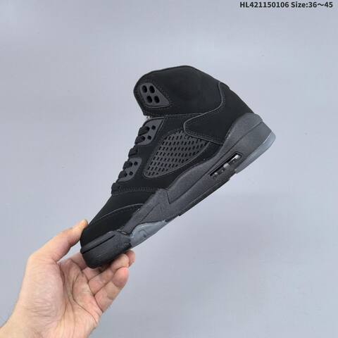 Jordan Air Jordan 5 Retro Black Wolf Grey 36 45 Basketball - Unisex (BS-67085)