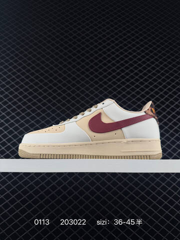 Nike Air Force 1 07 Low White Beige Burgundy EU 36-45 Lifestyle - Unisex (BS-73164)