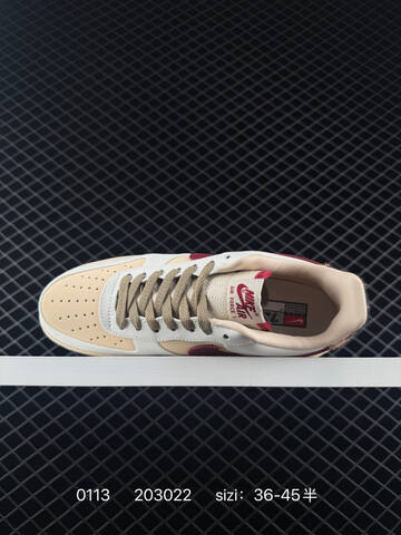 Nike Air Force 1 07 Low White Beige Burgundy EU 36-45 Lifestyle - Unisex (BS-73164)