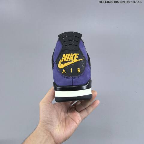 Jordan Air Jordan 4 Retro OG Imperial Purple Black Grey Yellow EU 40-47 5 Basketball - Men's (BS-67093)