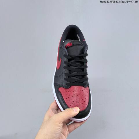 Nike Air Jordan 1 Retro Low OG Black Red White EU 36 47 5 Casual - Unisex (BS-65831)