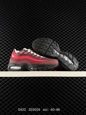 Nike Air Max 95 TT Burgundy Red Black White EU 40-46 Lifestyle - Men's (BS-71938)