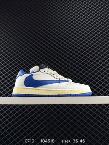 Jordan Air Jordan 1 Low OG SP Fragment Design x Travis Scott White Black Beige Blue EU 35-45 Sneaker - Unisex (BS-81080)