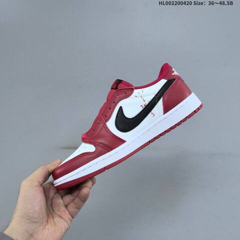 Nike Air Jordan 1 Low Travis Scott White Red Black 36 48 5 Casual - Unisex (BS-66123)