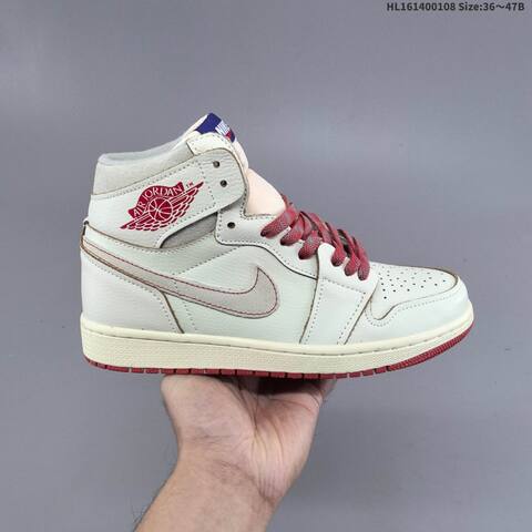 Nike Air Jordan 1 Retro High White Grey Red 36-47 Basketball - Unisex (BS-67054)