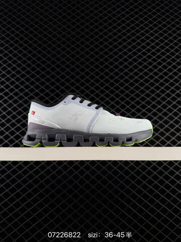 On Running Cloud X4 Light Grey Dark Grey Neon Green Black EU 36-45 Running Shoe Running Sneakers - Unisex BS-85003