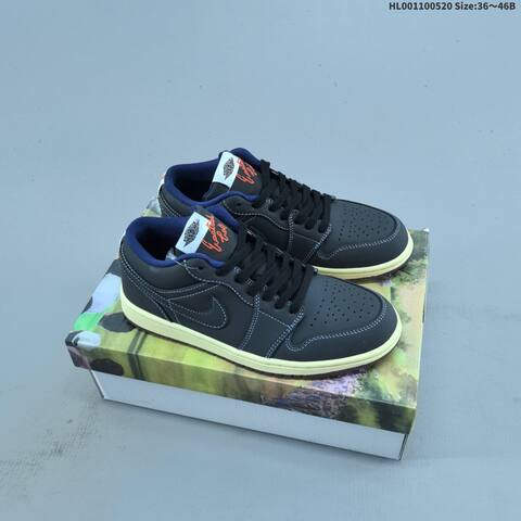 Jordan Air Jordan 1 Low Eastside Golf Black Charcoal With Sail Midsole And Burgundy Outsole EU 36-46 Casual - Unisex (BS-65918)