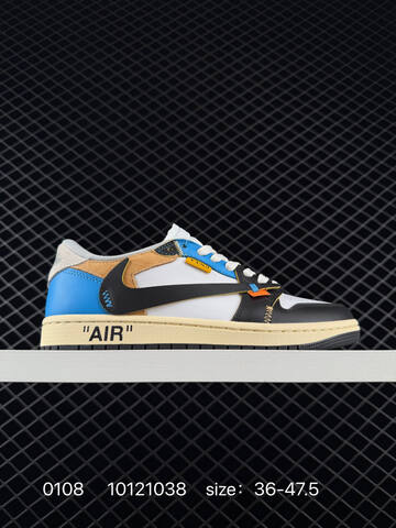 Jordan Air Jordan 1 Low Off White White Blue Black Cream Orange EU 36-47 5 Sneaker - Unisex (BS-79871)