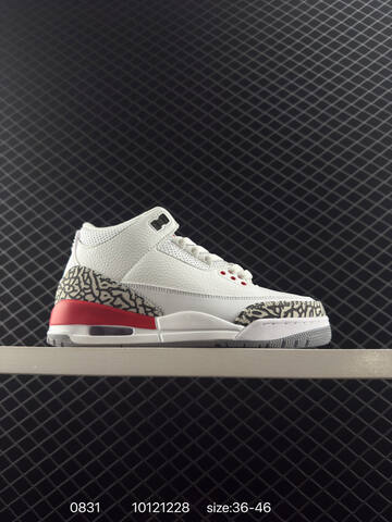 Jordan Air Jordan 3 Retro Hide And Sneak White Black Red Grey EU 36-46 Basketball Shoe - Unisex BS-80794