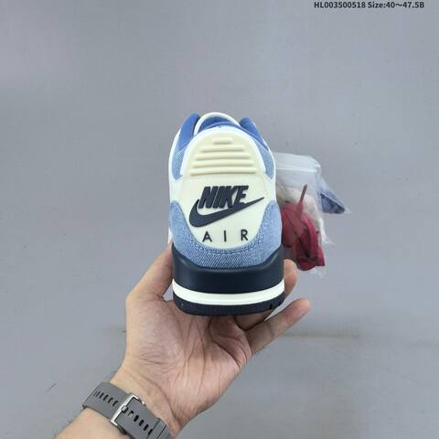 Jordan Air Jordan 3 White Light Blue Navy EU 40-47 5 Basketball - Men's (BS-65935)