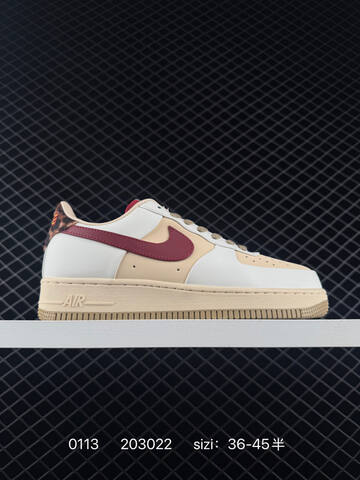 Nike Air Force 1 07 Low White Beige Burgundy EU 36-45 Lifestyle - Unisex (BS-73164)