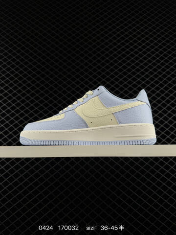 Nike Air Force 1 07 Light Blue And Cream White EU 36-45 With Half Sizes Lifestyle - Unisex (BS-71897)