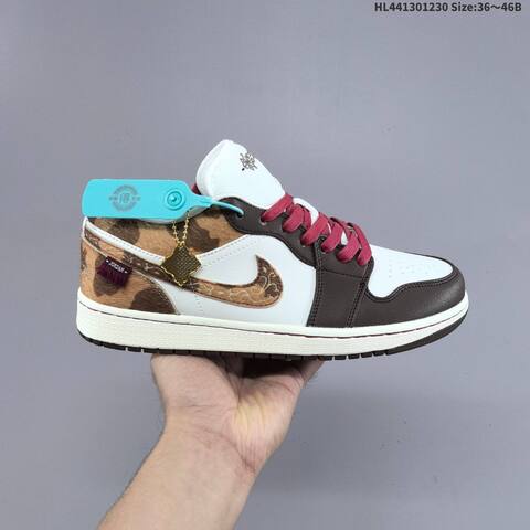 Jordan Air Jordan 1 Low Year Of The Horse White Brown Gold Burgundy EU 36-46 Basketball - Unisex (BS-67188)