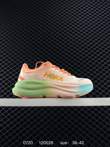 HOKA ONE ONE Bondi 9 Peach Orange Teal Yellow Gray EU 36-42 Running Shoe Running Sneakers - Unisex (BS-86547)