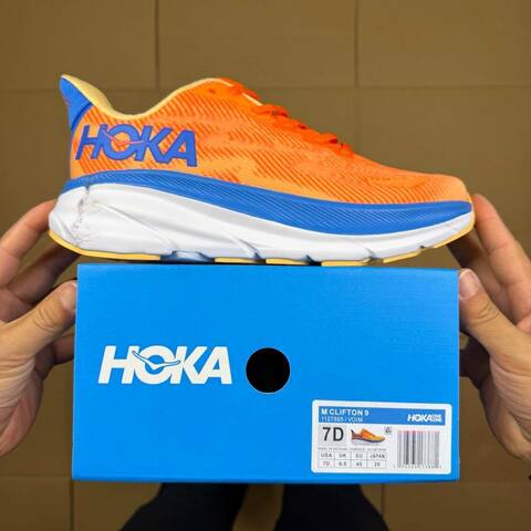 HOKA Clifton 9 Orange Blue White Yellow Running Shoe Running Sneakers BS-86880