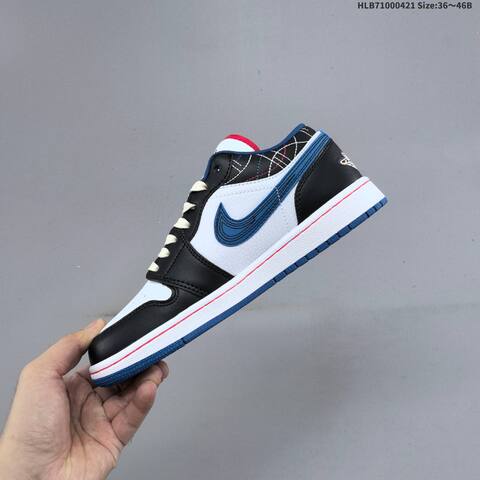 Jordan Air Jordan 1 Low Black White Blue Red EU 36-46 Basketball - Unisex (BS-66108)
