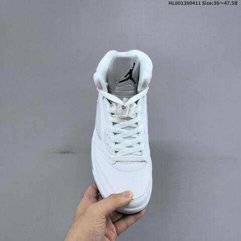 Jordan Air Jordan 5 Retro White Metallic Silver Ice Blue 36 47 5 Basketball - Unisex (BS-66240)
