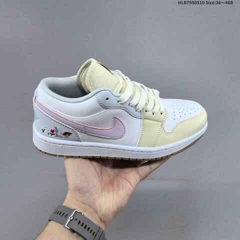 Jordan Air Jordan 1 Low IB8861-151 White Cream Light Pink Gum EU 36-40 Casual - Unisex (BS-66001)