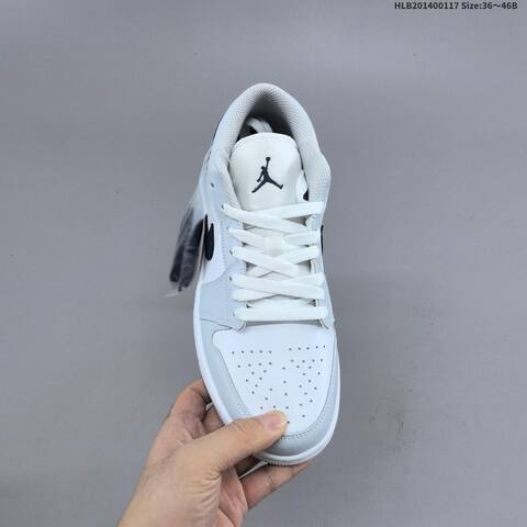 Jordan Air Jordan 1 Low White Light Blue Navy 36 46 Casual - Unisex (BS-66955)