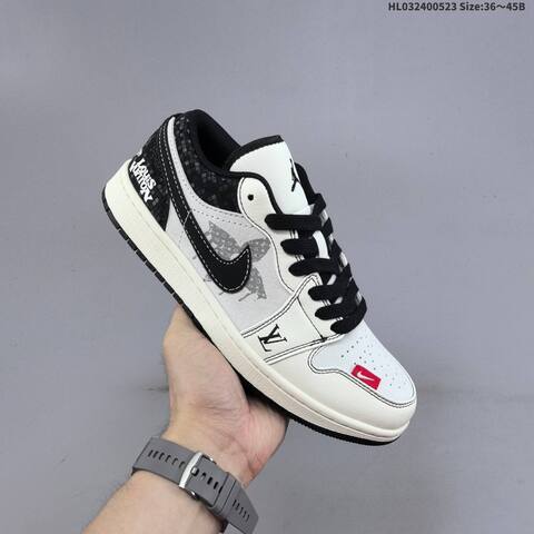 Jordan Air Jordan 1 Low White Black Grey Red EU 36-45 Sneaker - Unisex BS-60181