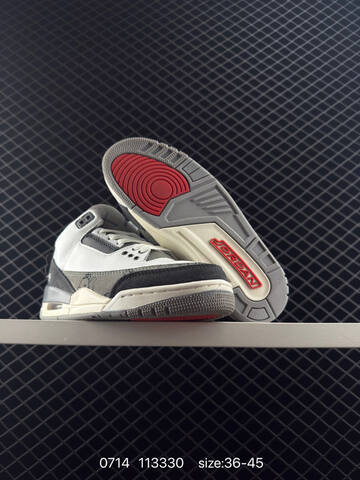Jordan Air Jordan 3 Retro White Black Grey Beige Red EU 36-45 Basketball Shoe - Unisex BS-81065