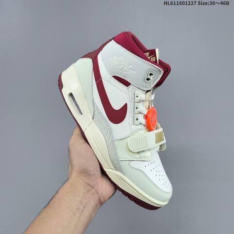 Jordan Air Jordan Legacy 312 White Burgundy Cream Gold 36 46B Basketball - Women's (BS-67245)