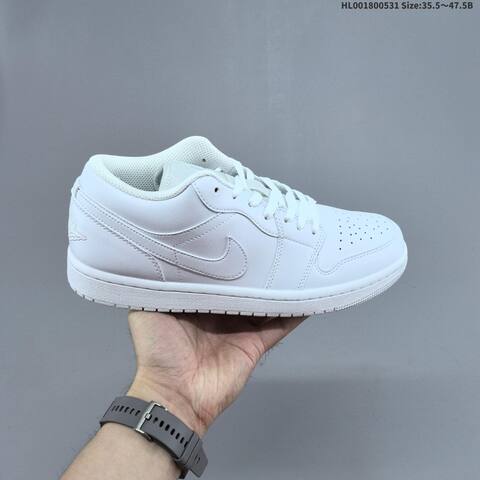Jordan Air Jordan 1 Low Triple White 35 5 47 5 Casual - Unisex (BS-65844)