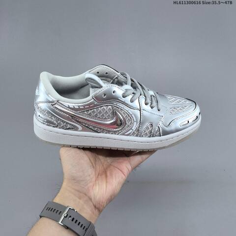 Nike Air Jordan 1 Retro Low OG Burgundy Silver Cream 35 5 47B Lifestyle - Women s BS-65783