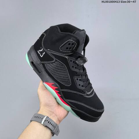 Jordan Air Jordan 5 Retro Black Crimson Mint Glow EU 36-47 Basketball - Unisex BS-66208