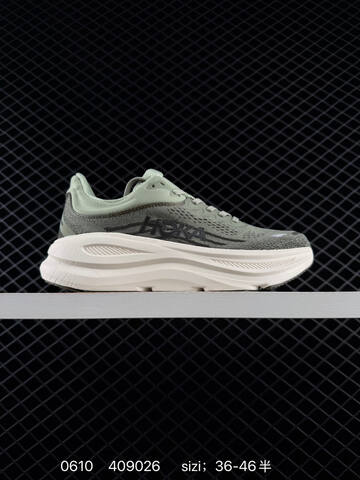 HOKA ONE ONE Bondi 9 Olive Green Off White Black EU 36-46 Running Shoe Running Sneakers Unisex BS-86207