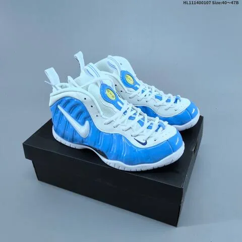 Nike Air Foamposite One Black White Blue EU 40-47 Basketball Shoe - Men s BS-62166