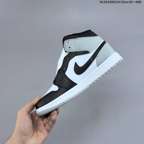 Jordan Air Jordan 1 Mid Barons White Black Grey EU 36-46 Basketball - Unisex (BS-66982)