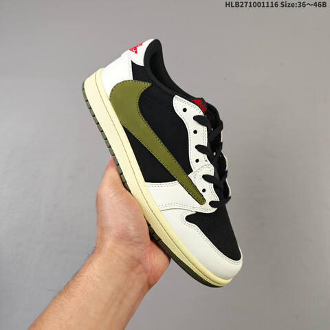 Nike Air Jordan 1 Low OG SP Black White Olive EU 36-46B Lifestyle - Women's (BS-63626)