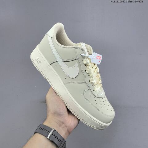 Nike Air Force 1 07 Low Light Beige Cream White EU 36-42 Sneaker - Unisex BS-60608