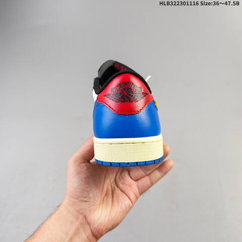 Jordan Air Jordan 1 Low White Blue Red Black Cream 36 47 5 Casual - Unisex (BS-63620)
