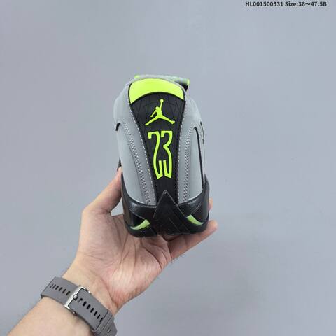 Jordan Air Jordan 14 Retro Graphite Cement Grey Black Chartreuse 36 47 5 Basketball - Unisex (BS-65843)
