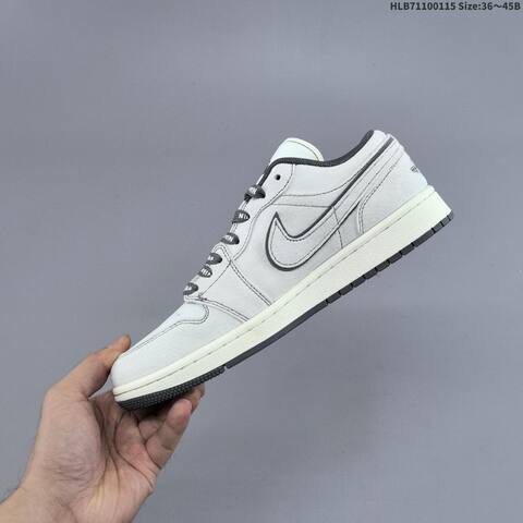 Nike Air Jordan 1 Low White Light Grey Black EU 36 45 Basketball - Unisex (BS-66964)
