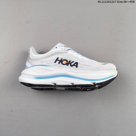 HOKA ONE ONE Bondi 9 Light Grey White Light Blue Orange Black EU 36-45 Running Shoe Running Sneakers - Unisex (BS-69430)
