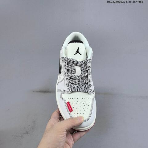 Jordan Air Jordan 1 Low White Black Red EU 36 45 Basketball - Unisex (BS-65909)