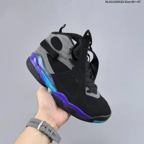 Jordan Air Jordan 8 Retro Black Grey With Blue And Purple Accents EU 40-47 Basketball - Men s BS-65863