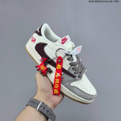 Nike Air Jordan 1 Low Cream Gray Navy Burgundy EU 36-45 Lifestyle - Unisex (BS-65864)