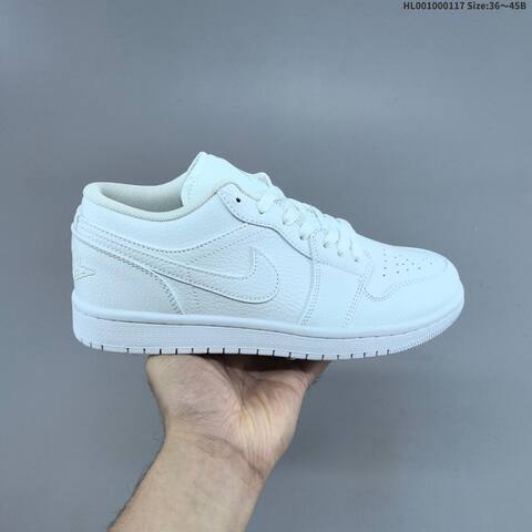 Jordan Air Jordan 1 Low Triple White 36 45 Basketball - Unisex (BS-66952)