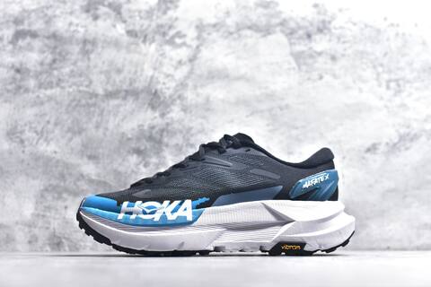 HOKA Mafate X Black White Blue Trail Shoe Trail Running Sneakers (BS-59416)
