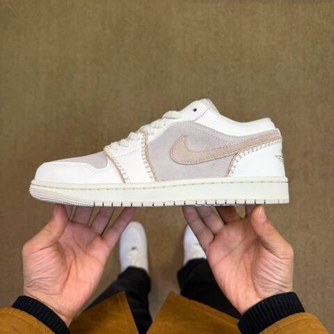 Jordan Air Jordan 1 Low SE HV4268-120 White Light Grey Beige Sail US 10 UK 7 5 EUR 42 Sneaker - Men's (BS-87230)
