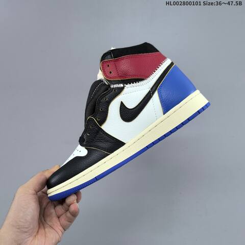 Nike Air Jordan 1 Retro High OG Black White Blue Red 36 47 5 Basketball - Unisex (BS-67148)