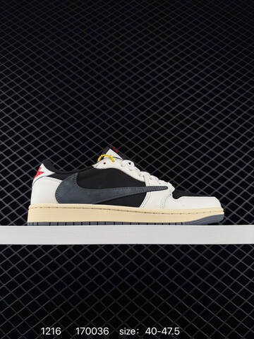 Jordan Travis Scott x Air Jordan 1 Low Medium Olive Sail Black Dark Grey Cream Red EU 40-47 5 Sneaker - Men's (BS-80052)