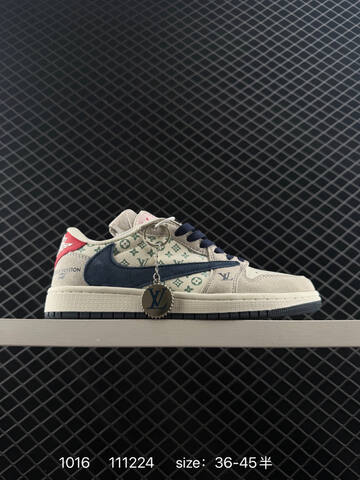 Jordan Air Jordan 1 Low OG SP Travis Scott Fragment Louis Vuitton Grey Beige Navy Red Green EU 36-45 Sneaker - Unisex BS-80508