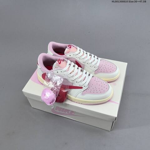 Jordan Air Jordan 1 Low Travis Scott Tropical Pink White EU 36-47 5 Casual - Unisex (BS-65779)