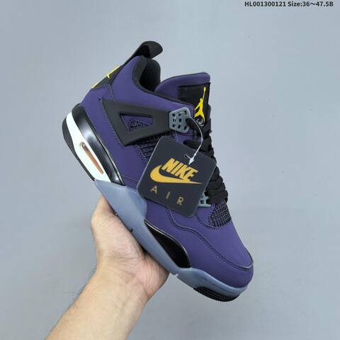 Jordan Air Jordan 4 Retro OG Imperial Purple Black Yellow EU 36-47 5 Basketball - Unisex (BS-66898)