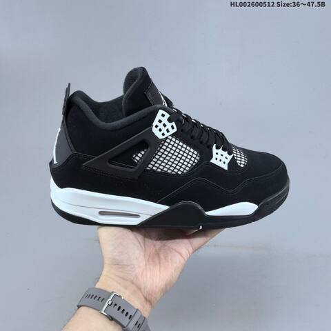 Jordan Air Jordan 4 Retro White Thunder Black White EU 36-47 5 Basketball - Unisex (BS-65985)